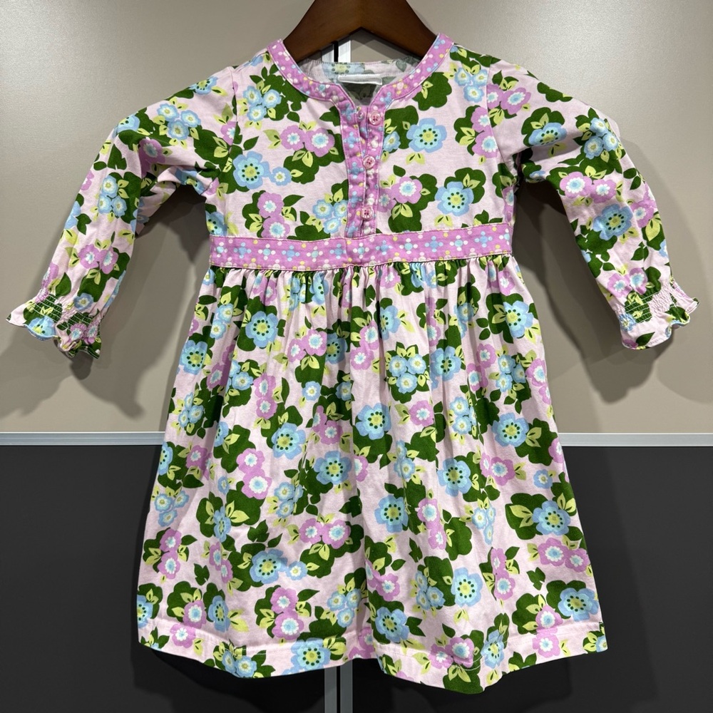 Hanna Andersson Toddler Girl Floral Long-sleeve Dress, Size 4T/100cm Spring